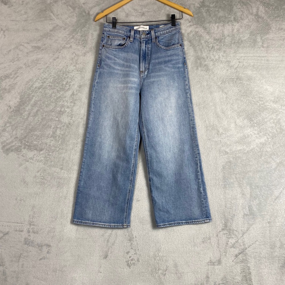 Denim Forum The Joan Wide Leg High Rise Jeans Light‎ Blue Wash 27 CMF10-6130B-20